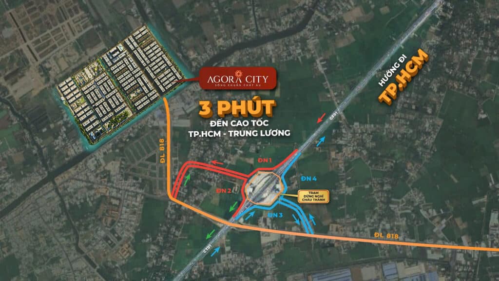Agora City tọa lạc trên mặt tiền đại lộ thương mại 818