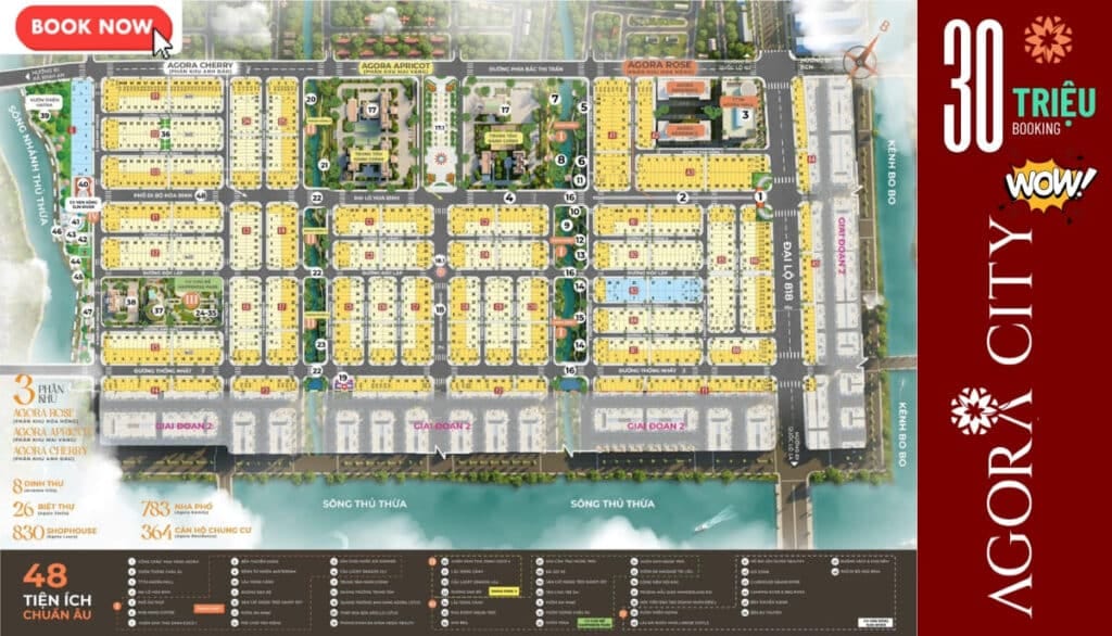 Bản đồ mặt bằng toàn cảnh dự án Agora City giai đoạn 1