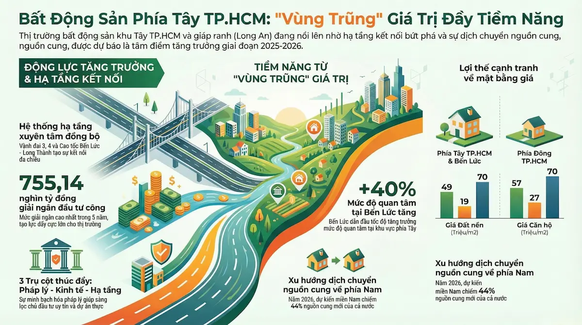 Tiềm năng BĐS khu Tây TP.HCM tác động đến dự án Agora City